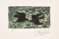 Le pays total (The Entire Country) (V. p. 300) by Georges Braque, 1962, Pochoir in colours, on wove paper, with full margins, sold Sep 2025