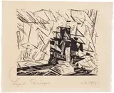 Lyonel Feininger, In the Offing, plate 7 from Zwölf Holzschnitte von Lyonel Feininger (Twelve Woodcuts by Lyonel Feininger) (P. W119), 1919, Woodcut, on thin laid Japan paper, with full margins