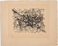 Nicolas de Staël, Sans titre (Untitled) (W. 90), 1949, Lithograph, on heavy Auvergne laid paper, with full margins