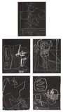 Le Corbusier, Série Panurge (W. p. 48-51), 1961, The complete set of five lithographs, on BFK Rives paper, the full sheets loose (as issued), with title page, text and colophon, all contained in the original beige cloth-covered portfolio with printed cover