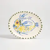 Pablo Picasso, Poisson fond blanc (White Ground Fish) (A.R. 168), 1952, White earthenware oval dish painted in colours and glazed