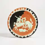 Pablo Picasso, Picador et taureau (Picador and Bull) (A.R. 439), 1959, White earthenware round dish painted in colours with partial brushed glaze