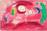 Marc Chagall, Printemps au pré (Springtime in the Meadow), from Daphnis et Chloé (M. 314, see C. Bks. 46), 1961, Lithograph in colours, on Arches paper folded (as issued), the full sheet