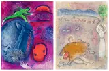 Marc Chagall, Daphnis et Chloé (Daphnis and Chloé): two prints (M. 311; 317, see C. Bks. 46), 1961, Two lithographs in colours, on Arches paper, the full sheets