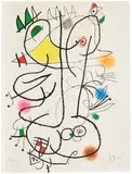 Joan Miró, Le miroir de l'homme par les bêtes (The Mirror of Man through Beasts): one print (D. 567, see C. Bks. 159), 1972, Etching and aquatint in colours, on Arches paper, the full sheet