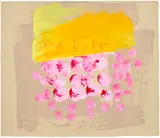 Howard Hodgkin, Fresh Fruit Crumble, 2015-16, Sugar-lift aquatint in colours with extensive hand-colouring, on tan BFK Rives paper, the full sheet