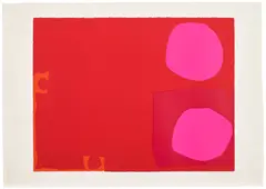 Patrick Heron, Two Magenta Discs in Dark Reds: April 1970, 1970, Screenprint in colours, on J. Green paper, with full margins