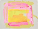 Howard Hodgkin, A Pale Reflection, 2015-16, Sugar-lift aquatint in colours with extensive hand-colouring, on grey BFK Rives paper, the full sheet