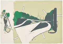 Neo Rauch, Ankunft / Erwartung (Arrival / Expectation) (S. p. 73), 1997, Screenprint in colours, on wove paper, the full sheet