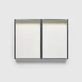 Christo & Jeanne-Claude, Double Show Window (S. 48), 1972, Multiple in two parts, comprised of Plexiglas hand-painted with white paint, contained in aluminium box frames