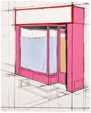 Christo & Jeanne-Claude, Pink Store Front, Project, from Marginalia, Homage to Shimizu (S. 105)