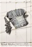 Wrapped Telephone, Project, from 12 Years of Galeria Joan Prats 1976-1988 (S. 137) by Christo & Jeanne-Claude, 1988, Lithograph in colours, with collage of transparent polyethylene, twine, staples, and hand-colouring in paint and grease , sold Sep 2025