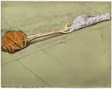 Wrapped Tree, Project (S. 101) by Christo & Jeanne-Claude, 1979, Lithograph in colours with collage of transparent polyethylene, fabric, twine and staples, on rag paper, mounted on card, sold Sep 2025