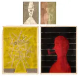 Cabeza con sombrero (Head with Hat); Figura sobre fondo rosa y verde (Figure on Pink and Green Background); Perfil (Profile) and Hombre con pipa (Man with Pipe) (P. 227-28; 266-67) by Rufino Tamayo, 1977-79, Four Mixografía® prints in colours, two on Arches paper, two on handmade paper, the full sheets, sold Sep 2025