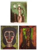 Rufino Tamayo, Mujer en lila (Woman in Lilac); Cabeza de mujer (Head of a Woman); and Hombre en fondo verde (Man on Green Background) (P. 113; 114; 287)