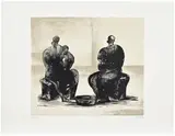 Henry Moore, Two Women Bathing Child II (C. 310), 1973, Lithograph in colours, on T. H. Saunders paper, with full margins