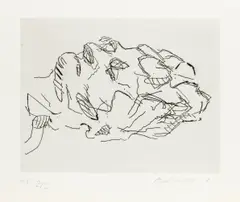 Frank Auerbach, Sleep (H. 29), 2001, Etching, on Saunders paper, with full margins