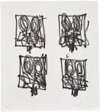 Rashid Johnson, Untitled Anxious Print, 2023, Soft-ground etching, on Hahnemühle paper, the full sheet loose (as issued), contained in the original black card folder, with the accompanying monograph entitled Rashid Johnson , all contained in the original cardboard box with printed artist's name