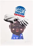 Deborah Roberts, One history, two versions (Bullet Points), 2019, Screenprint in colours, on Somerset paper, with full margins