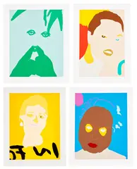Gary Hume, Portraits: four prints, 1998, Four screenprints in colours, on Somerset Satin paper, with full margins