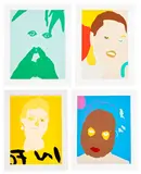Gary Hume, Portraits: four prints, 1998, Four screenprints in colours, on Somerset Satin paper, with full margins