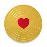 Peter Blake, Red Heart on Gold Target (Metal Flake), 2017, Vacuum formed plastic with glitter