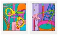 Michael Craig-Martin, Intimate Relations: two prints (C. 11a-b), 2001, Two screenprints in colours, on Somerset Satin paper, with full margins