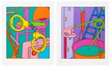 Michael Craig-Martin, Intimate Relations: two prints (C. 11a-b), 2001, Two screenprints in colours, on Somerset Satin paper, with full margins