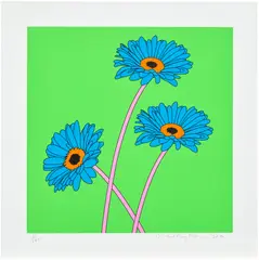 Michael Craig-Martin, Gerberas, from The Help Portfolio (C. 65), 2020, Screenprint in colours, on Arches 88 paper, with full margins