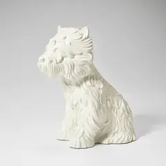 Puppy by Jeff Koons, 1998, Glazed white ceramic vase, contained in the original cardboard presentation box with silver printed artist's name and ti, sold Sep 2025