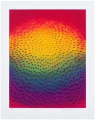 Jennifer Guidi, Rainbow Orb 2, 2023, Archival pigment print in colours with varnish and glass flock, on Moab Entrada paper, with full margins