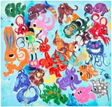 Szabolcs Bozó, The Aquarium, 2023, Screenprint in colours with hand-colouring in acrylic paint, on Somerset Radiant White paper, the full sheet