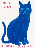 David Shrigley, Old Cat, 2022, Screenprint in colours with varnish overlay, on Somerset paper, the full sheet