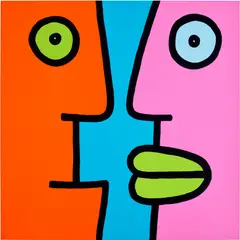 Best memories of an unforgettable evening by Thierry Noir, 2024, Screenprint in colours, on Somerset paper, the full sheet, sold Sep 2025