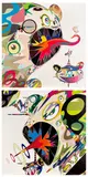 Homage to Francis Bacon (Study of George Dyer); and Homage to Francis Bacon (Study of Isabel Rawsthorne) by Takashi Murakami, 2003, Two offset lithographs in colours, on smooth wove paper, the full sheets, sold Sep 2025