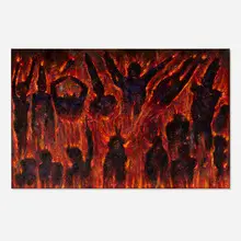 Alejandro Colunga, El Purgatorio, 1990, mixed media, tar and oil on canvas