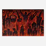 Alejandro Colunga, El Purgatorio, 1990, mixed media, tar and oil on canvas