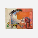 Ángel Botello, Le Piano, c. 1975, oil on board