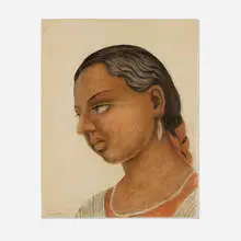 Diego Rivera, Portrait of a Young Girl, colored pencil and sanguine on vellum