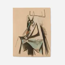 Wifredo Lam, Les vaches sont maigres en Haïti, 1973, lithograph in colors