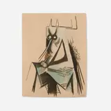 Wifredo Lam, Les vaches sont maigres en Haïti, 1973, lithograph in colors