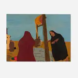 Frank Diaz Escalet, The Well, Southwest Indians, 1985, oil on Masonite
