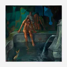 César Menéndez, La fuente del ayer, 1996, oil on canvas