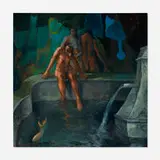 César Menéndez, La fuente del ayer, 1996, oil on canvas