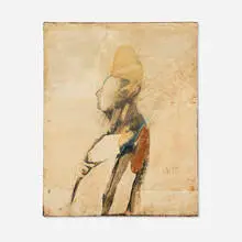 Nathan Oliveira, After Gentileschi, 1958, oil, graphite and paper collage on canvas