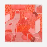 Lee Simmonds, Balloons in Red and Pink, 2020, oil, oil stick and pastel on canvas