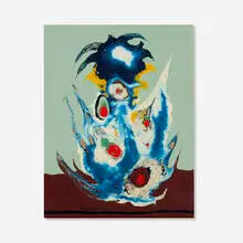 Knud Merrild, Flux Flower, 1947, oil on panel