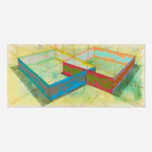 Ronald Davis, Low Vent Duo (#555), 1978, vinyl acrylic copolymer, dry pigment on canvas