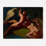 Lorser Feitelson, Leda and the Swan, 1942, oil on canvas