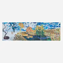 Tony Berlant, What You See Is Who You Are (triptych), 2004, offset lithograph in colors on steel
